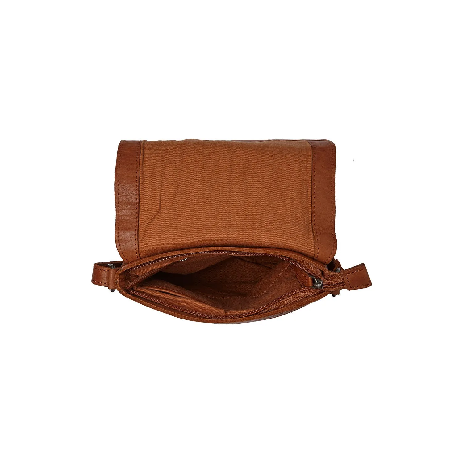 Leather Shoulder Bag Cognac Duncan