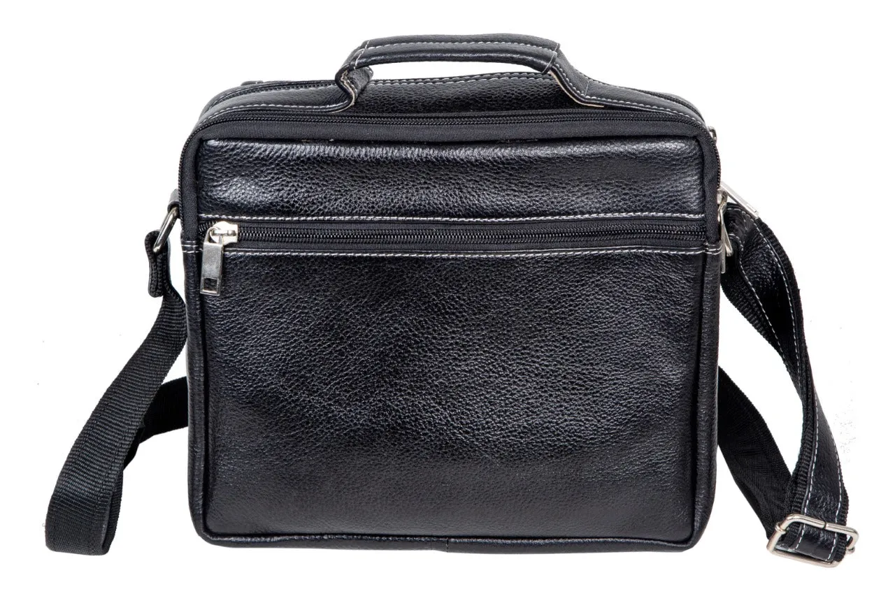 LEATHER SLING BAG  998920 (BLACK)