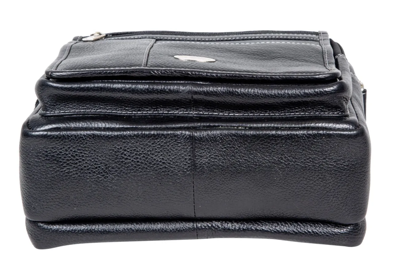 LEATHER SLING BAG  998920 (BLACK)