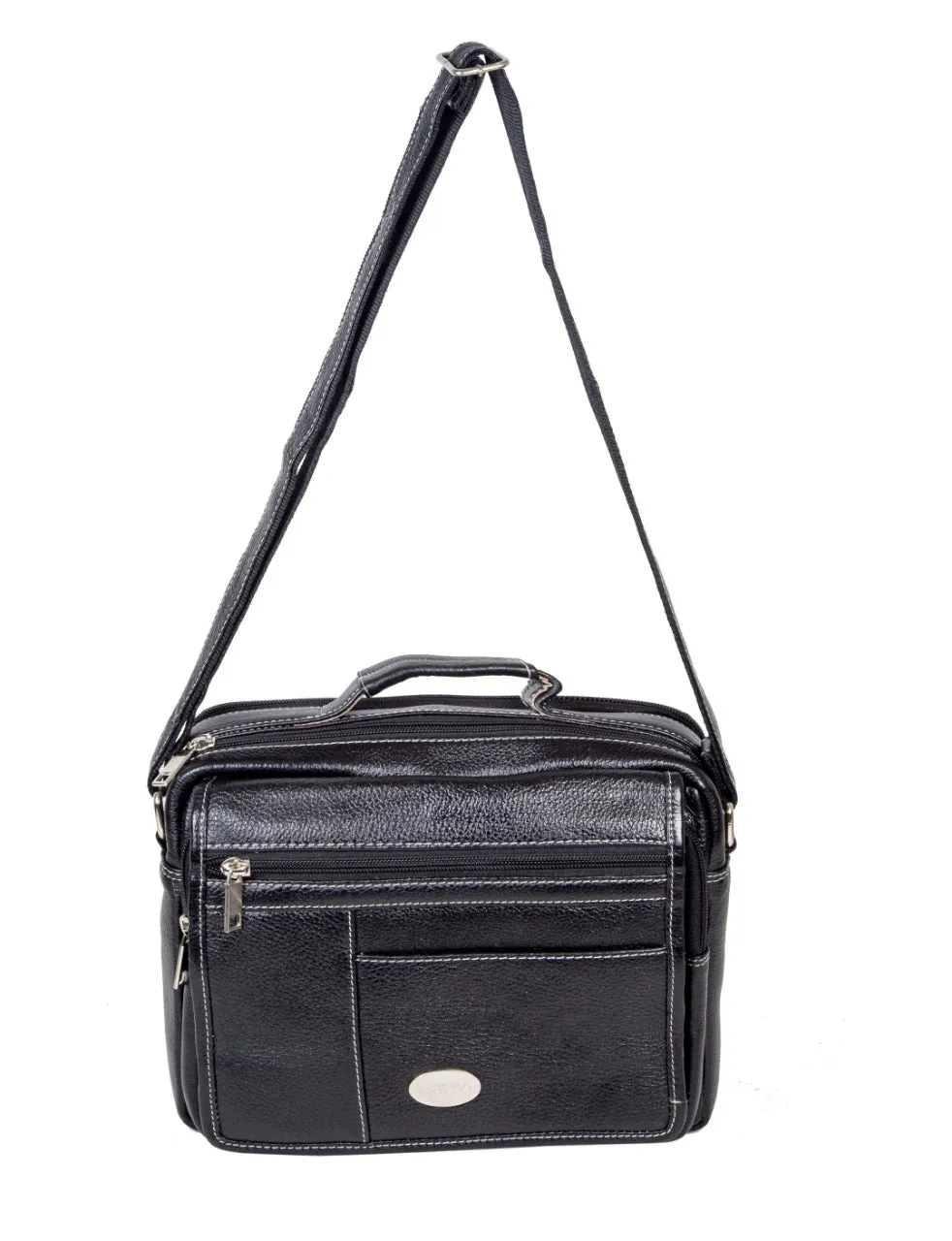 LEATHER SLING BAG  998920 (BLACK)