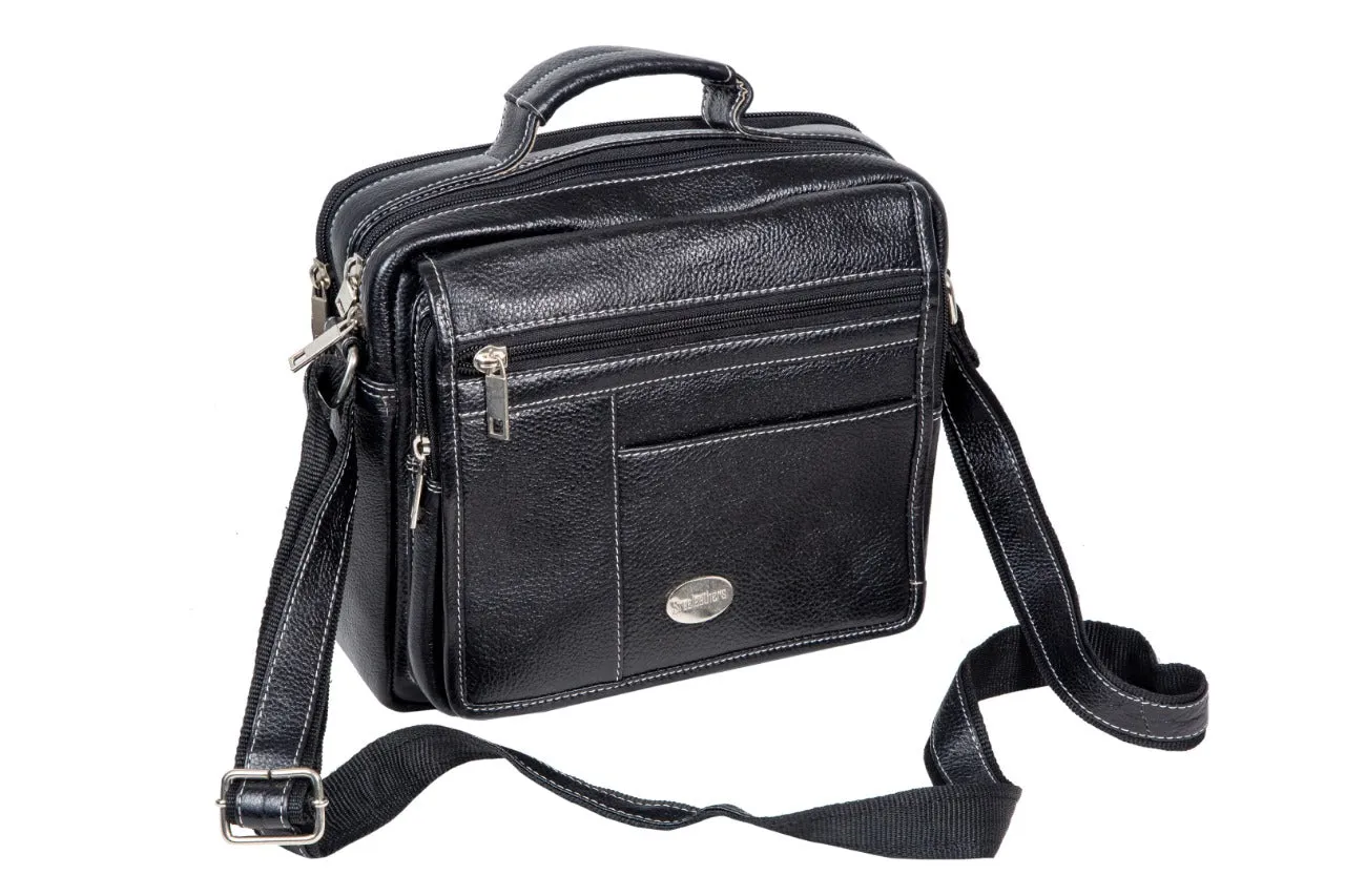 LEATHER SLING BAG  998920 (BLACK)