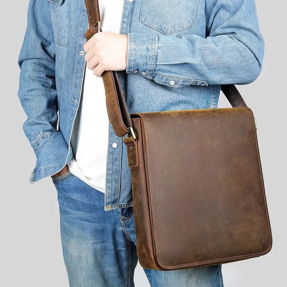 LeatherLux Crossbody Zipper Bag