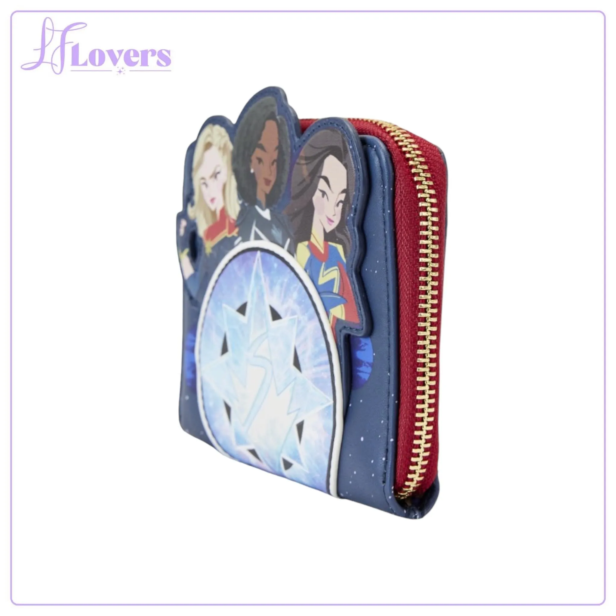 Loungefly Marvel The Marvels Group Zip Around Wallet