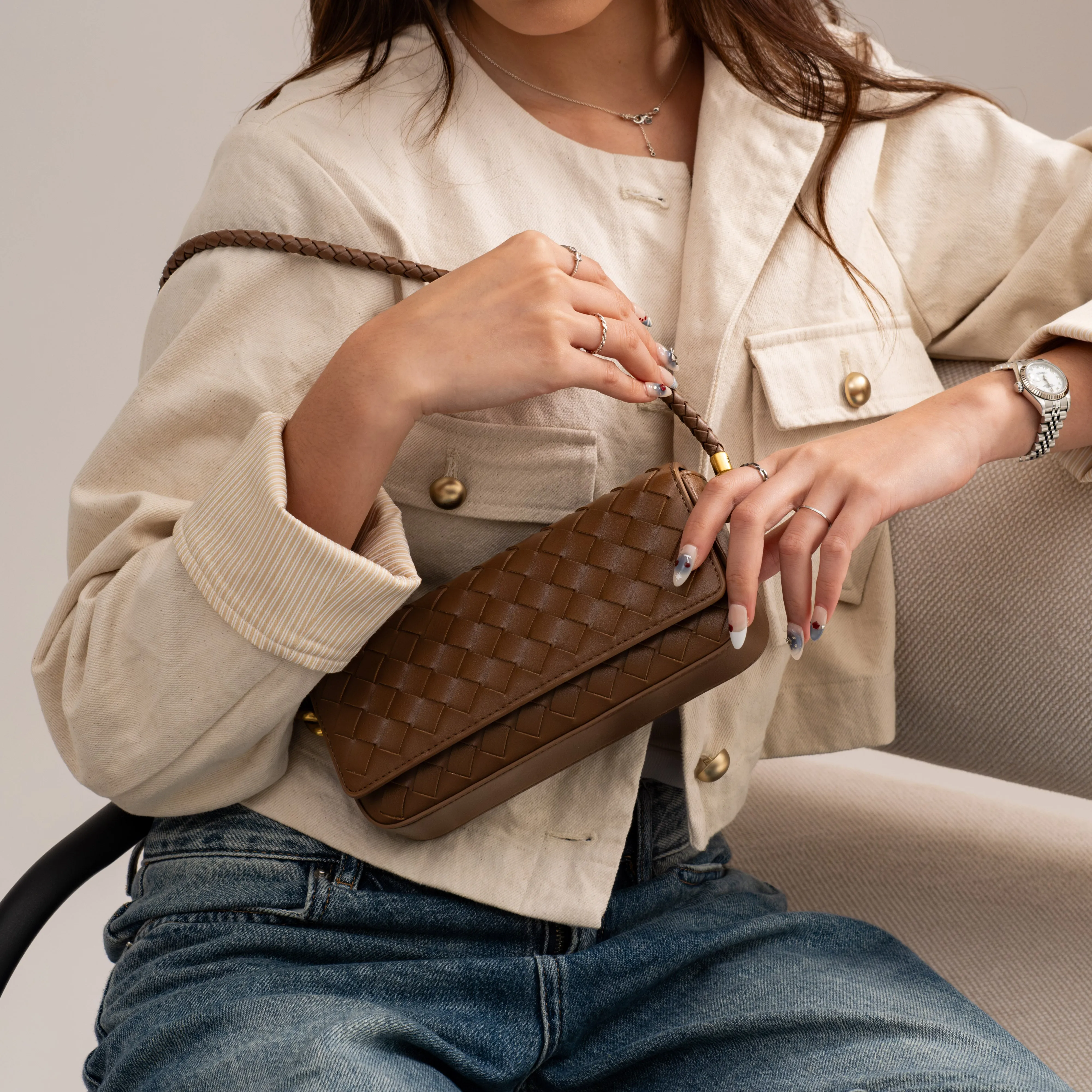 Lucca Woven Shoulder Bag
