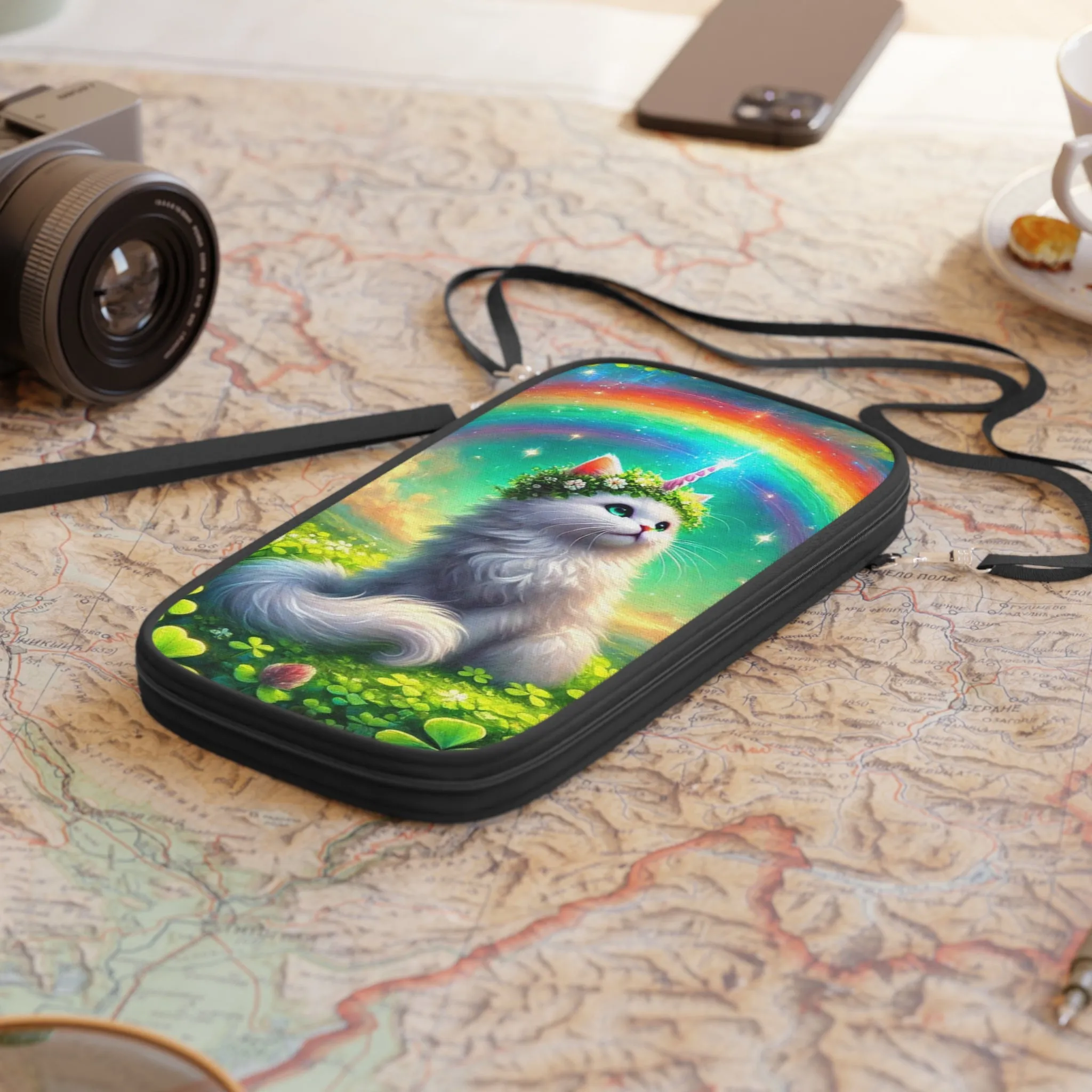 Lucky Caticorn - Cat Unicorn - Passport Wallet - Travel Gift