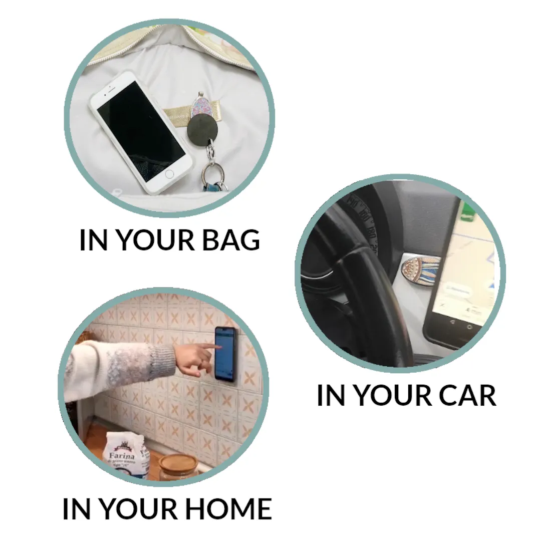 Magnetic Phone Holder | For Handbag, Car, Home, Office | Black Carbon Design
