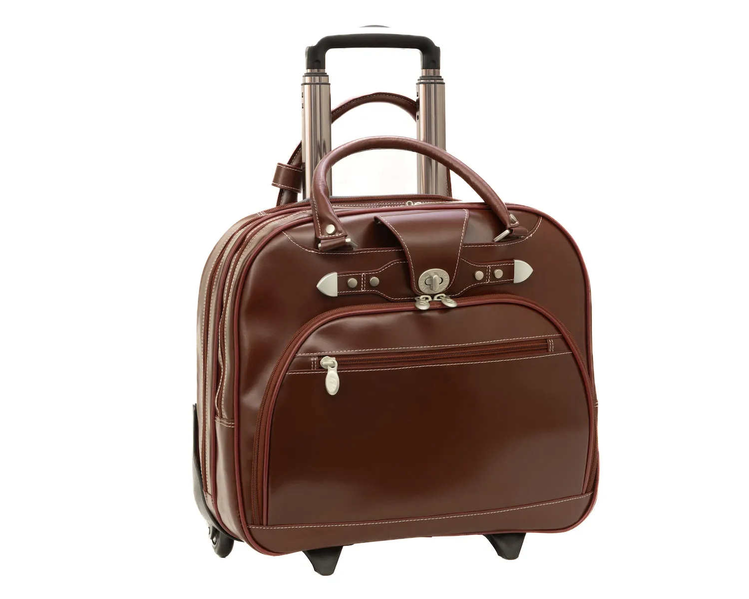 McKlein REDWOOD 15" Leather Wheeled Ladies' Laptop Briefcase