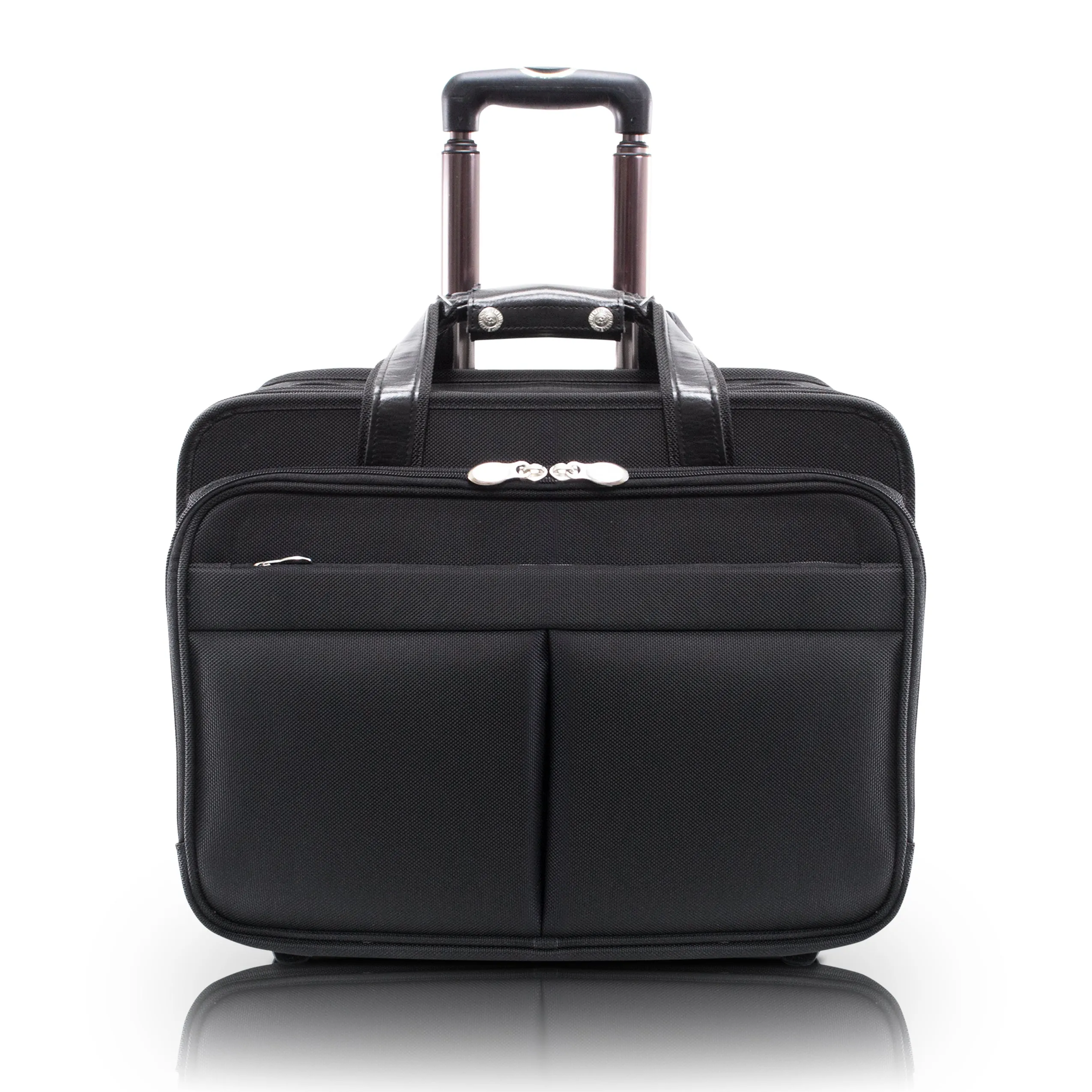 McKlein ROOSEVELT 17" Nylon Patented Detachable -Wheeled Laptop Briefcase w/ Removable Sleeve