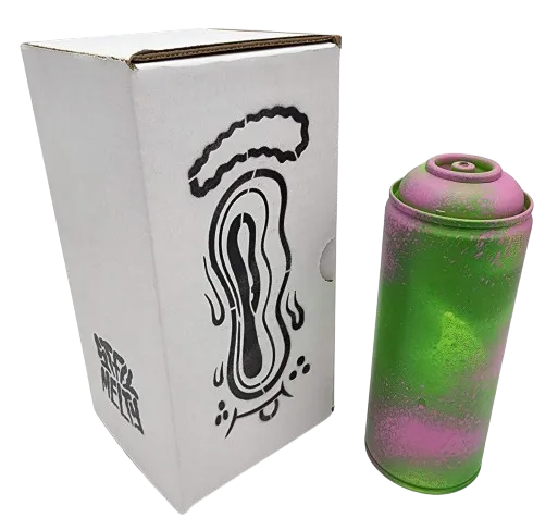 Melty Misfit Eye Drip- Pink/Green Spray Paint Can by Buff Monster