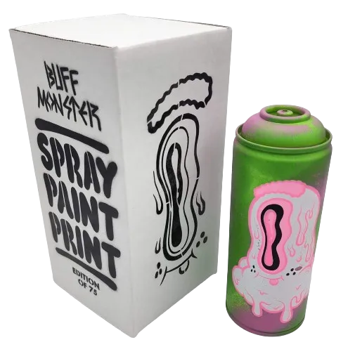 Melty Misfit Eye Drip- Pink/Green Spray Paint Can by Buff Monster