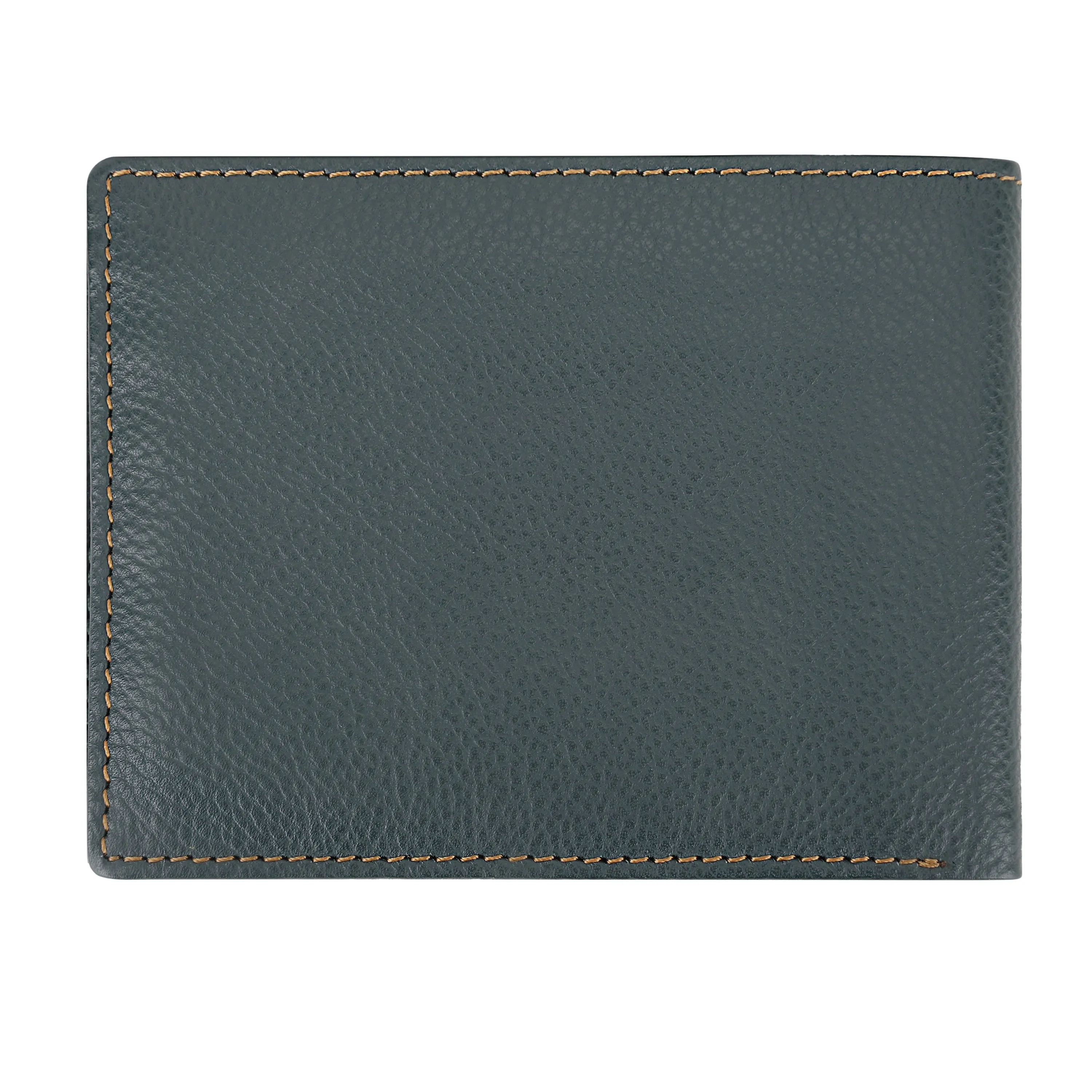 Men's Green Leather Fold Wallet - Hiroshi