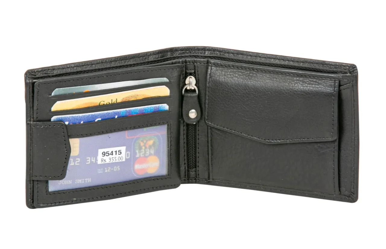 MENS LEATHER WALLET 95415 (BLACK)