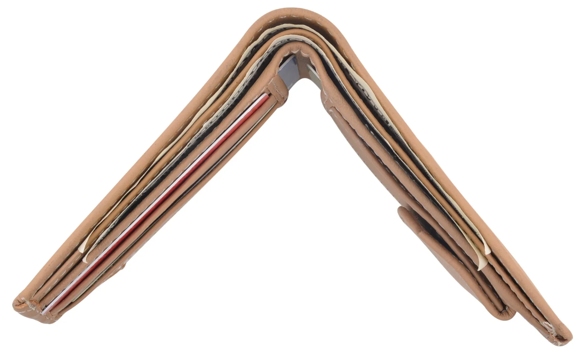 Men's Premium Leather Credit Card ID Holder Bifold Wallet with Coin Pocket