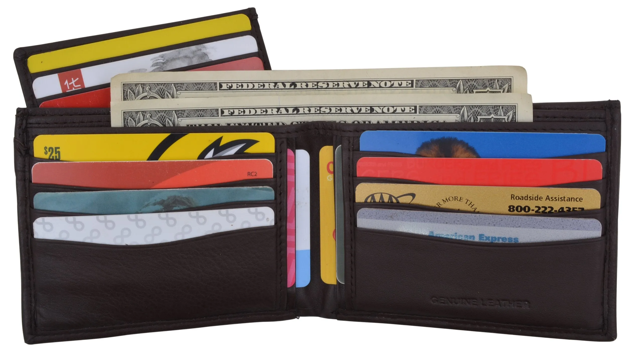 Men's Premium Leather RFID Bifold Wallet W/ Removable Front ID Card Holder RFIDCN534