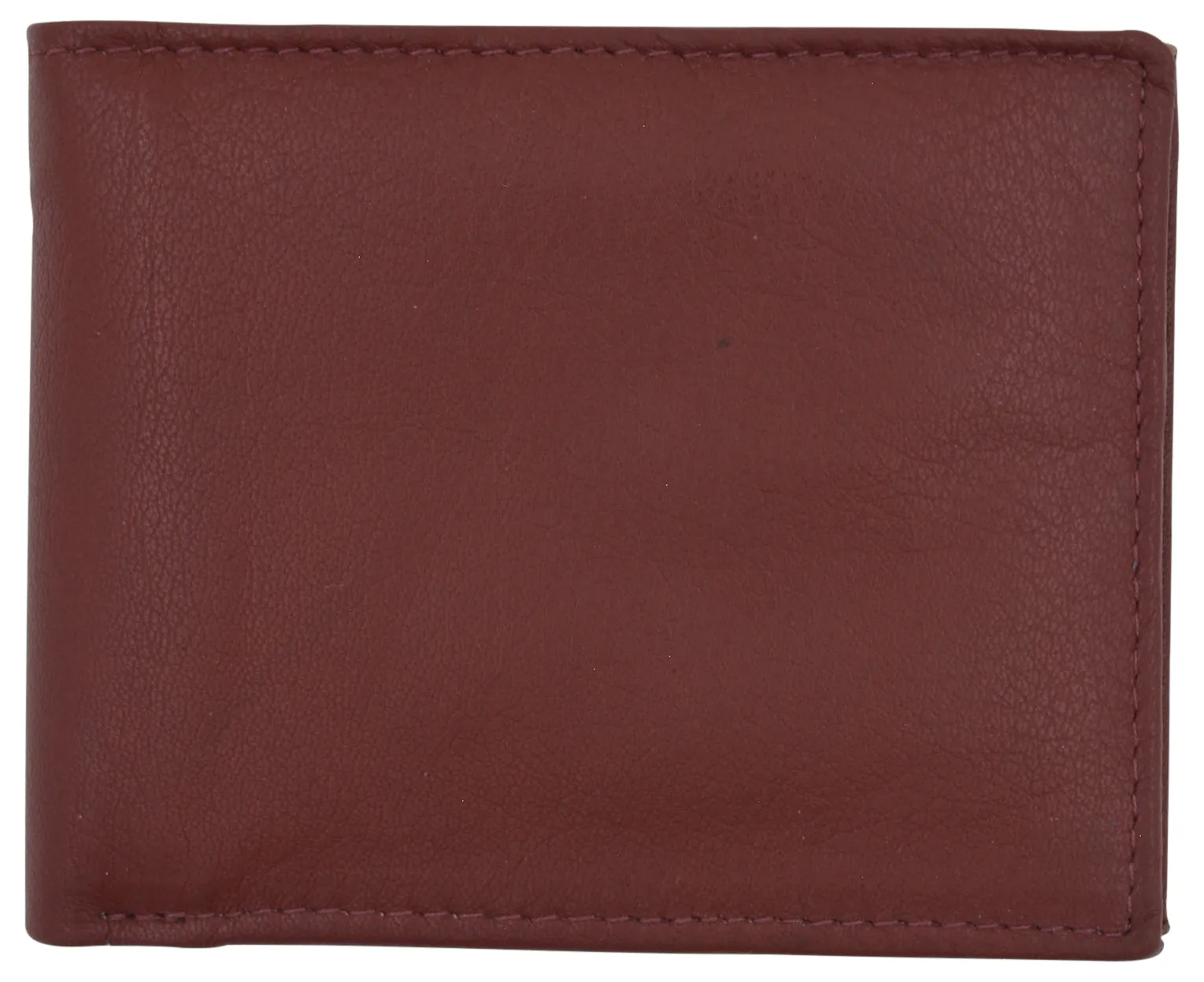 Mens RFID Blocking Leather Center Flap Bifold Compact Card ID Wallet