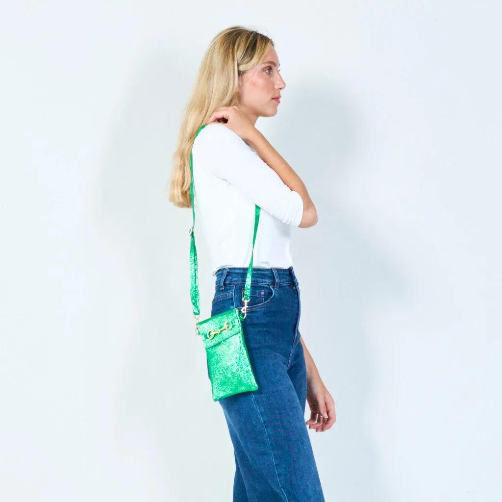Metallic leather mini crossbody bags wholesale
