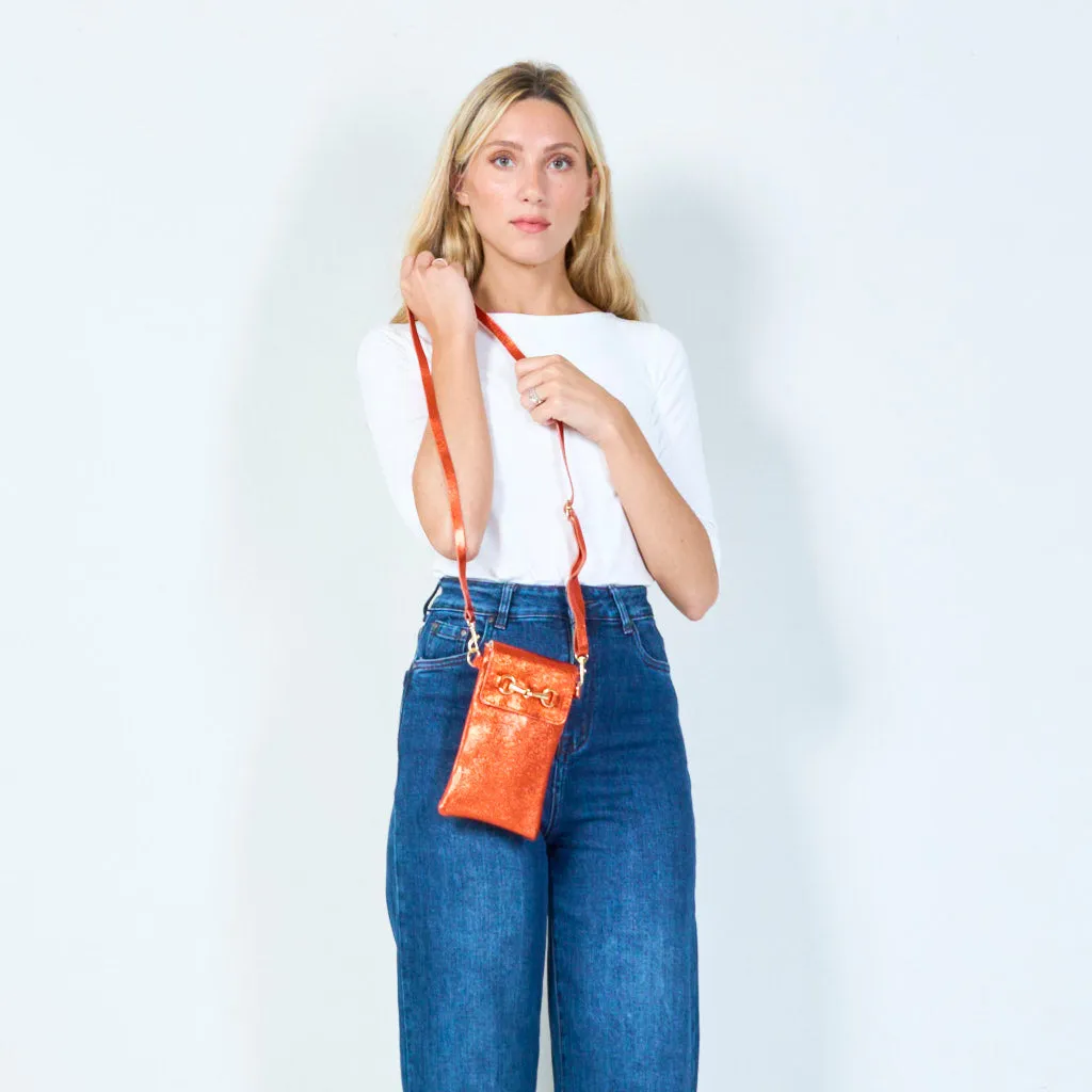 Metallic leather mini crossbody bags wholesale