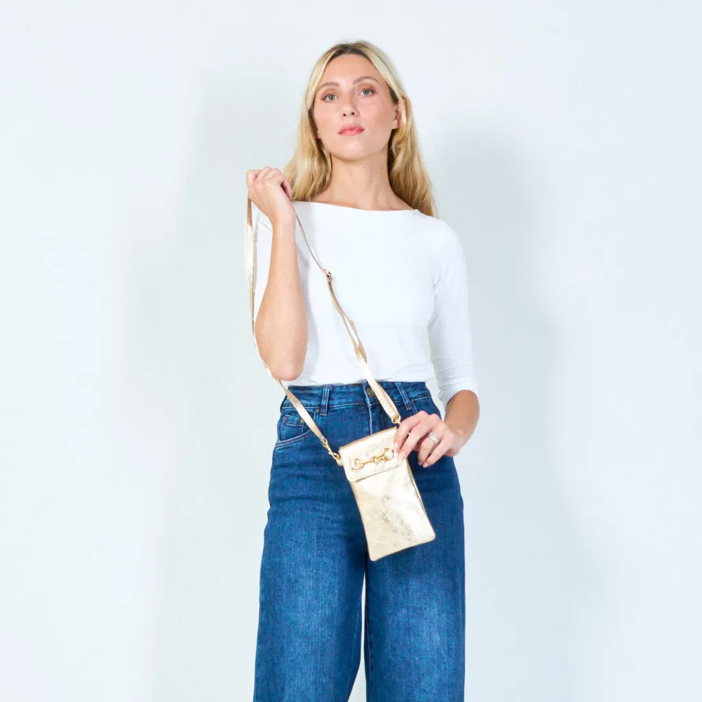 Metallic leather mini crossbody bags wholesale