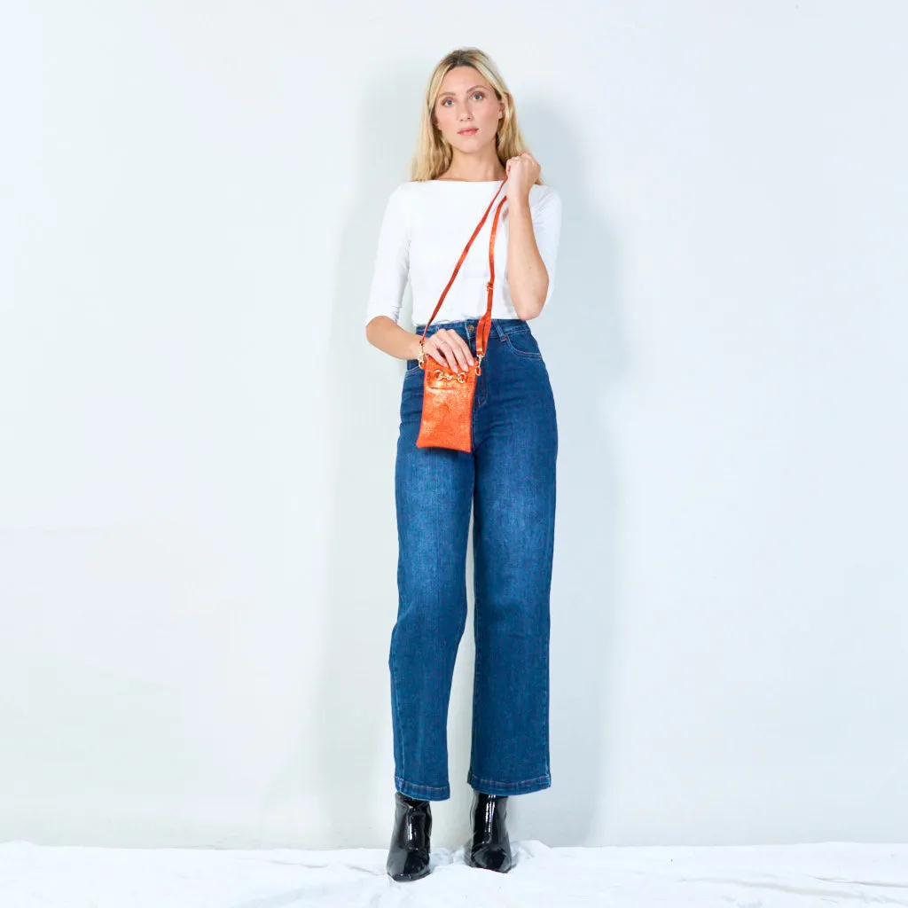 Metallic leather mini crossbody bags wholesale