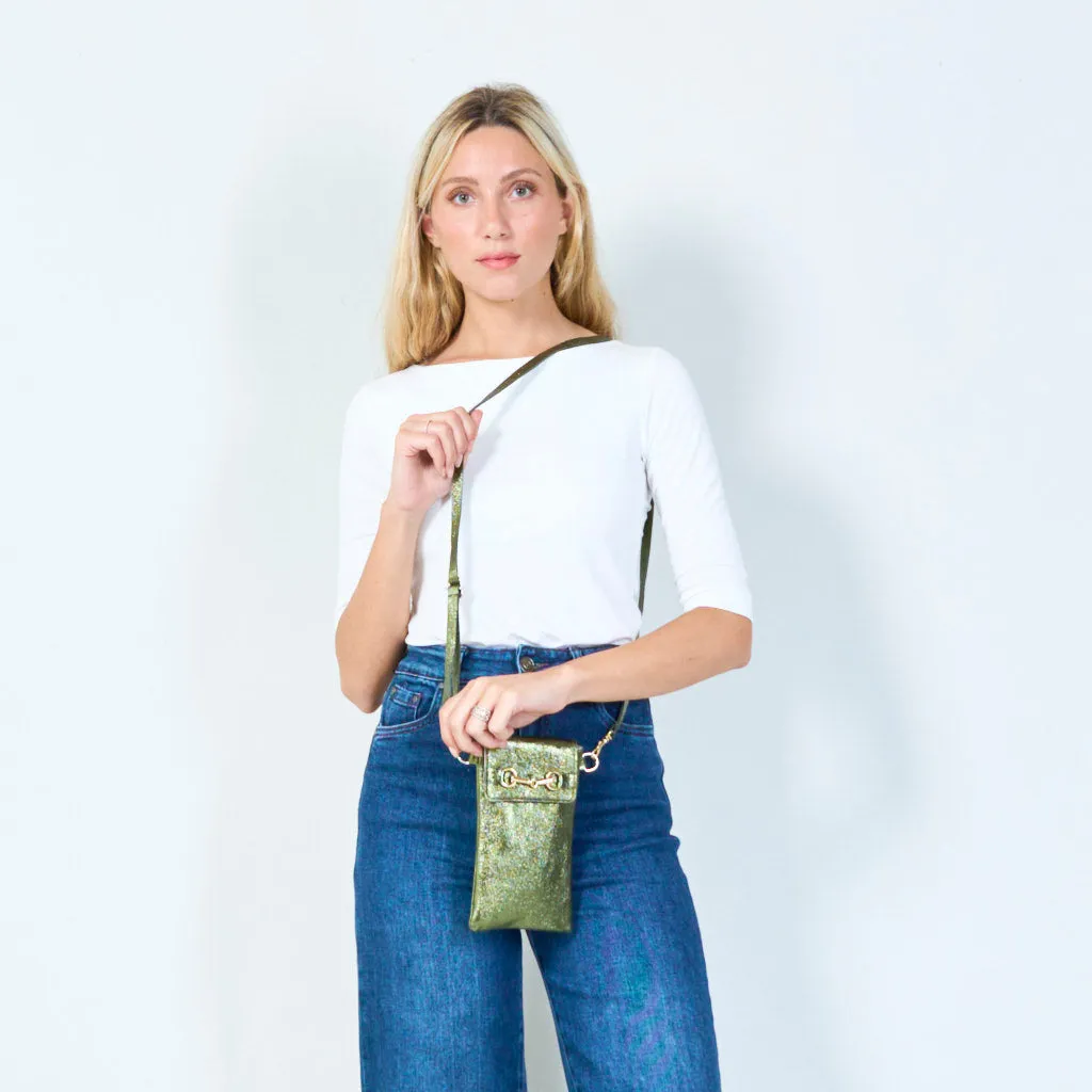 Metallic leather mini crossbody bags wholesale