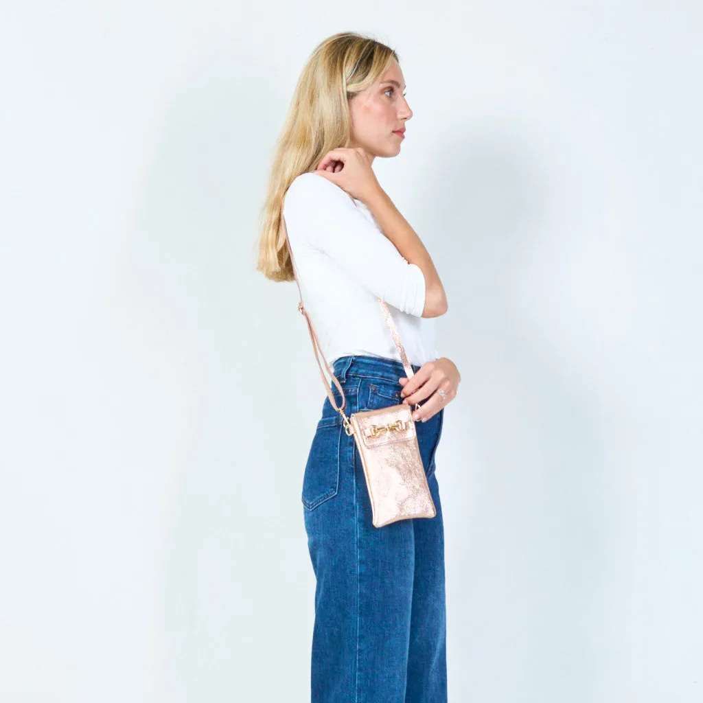 Metallic leather mini crossbody bags wholesale