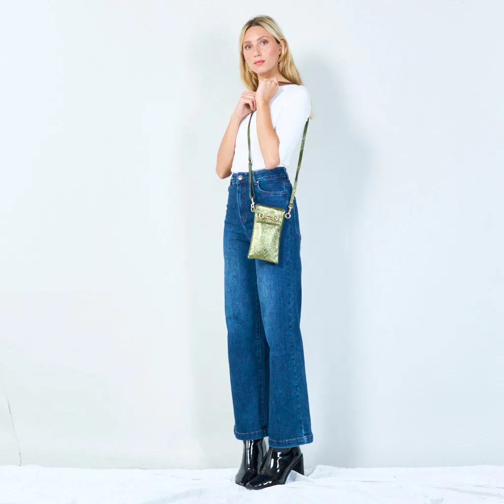 Metallic leather mini crossbody bags wholesale