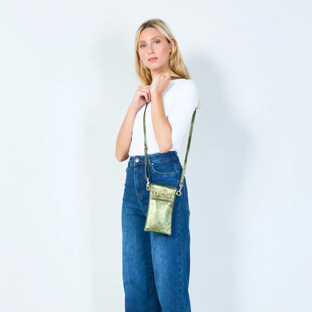 Metallic leather mini crossbody bags wholesale