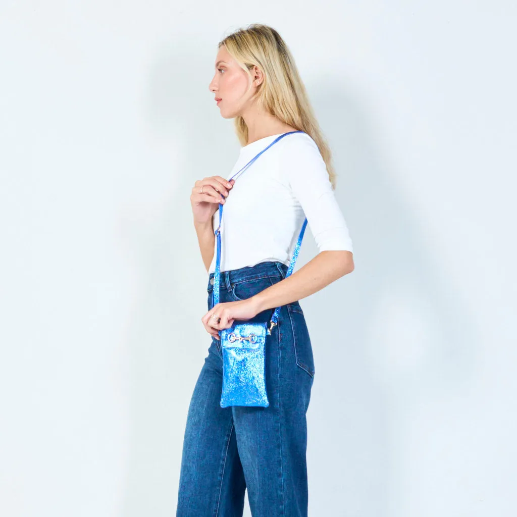 Metallic leather mini crossbody bags wholesale