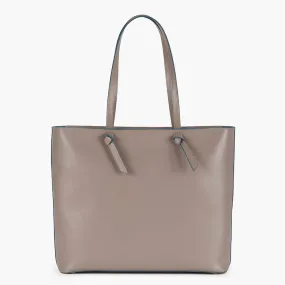 Milano Large Leather Shoulder Tote Bag - Fango