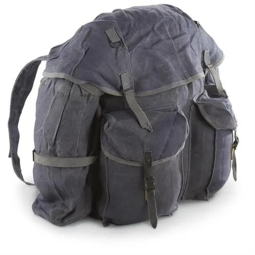 Military Italian Large Vintage Canvas Rucksack Backpack