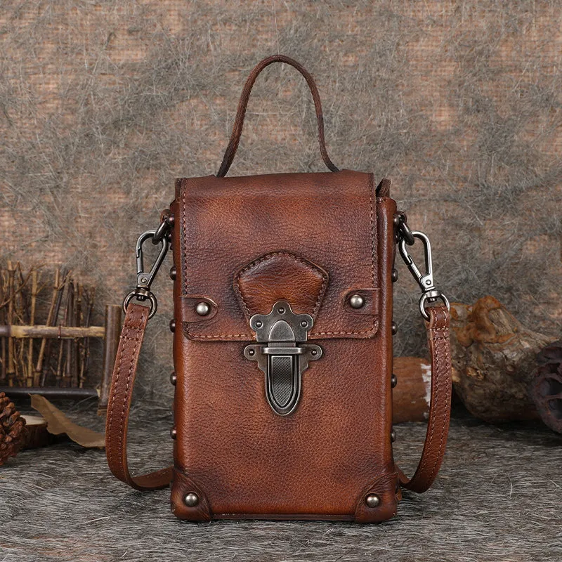 Mini Women's Genuine Leather Handbags Phone Bag Leather Crossbody Bag For Women