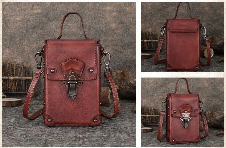 Mini Women's Genuine Leather Handbags Phone Bag Leather Crossbody Bag For Women