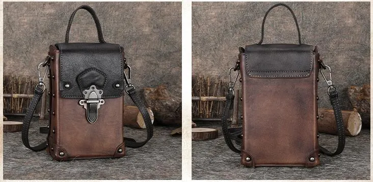 Mini Women's Genuine Leather Handbags Phone Bag Leather Crossbody Bag For Women