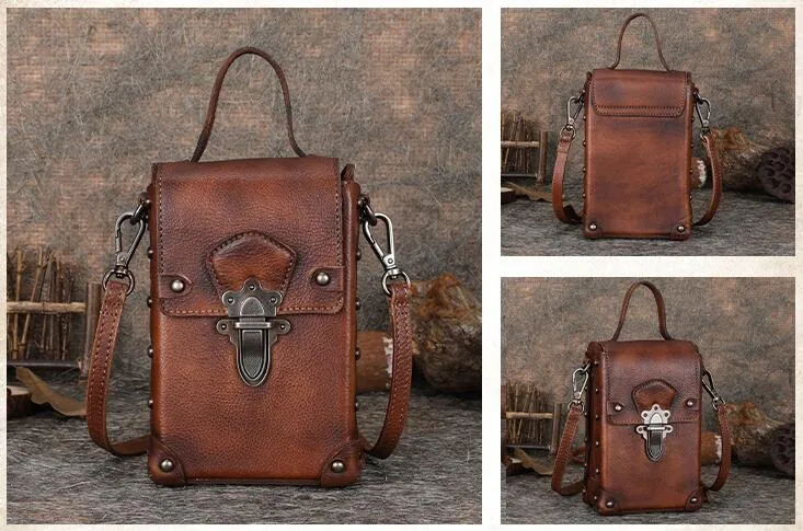 Mini Women's Genuine Leather Handbags Phone Bag Leather Crossbody Bag For Women