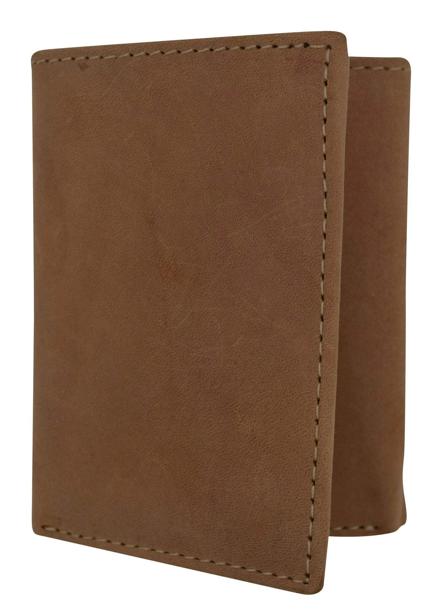 New Hunter Series Premium Leather Vintage Style Trifold Credit Card Holder Wallet by Cavelio HU1107 (C)