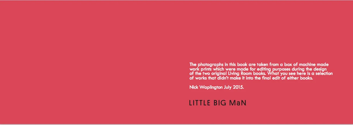 Nick Waplington. LIVING ROOM/WORK PRINTS. Out of Print.