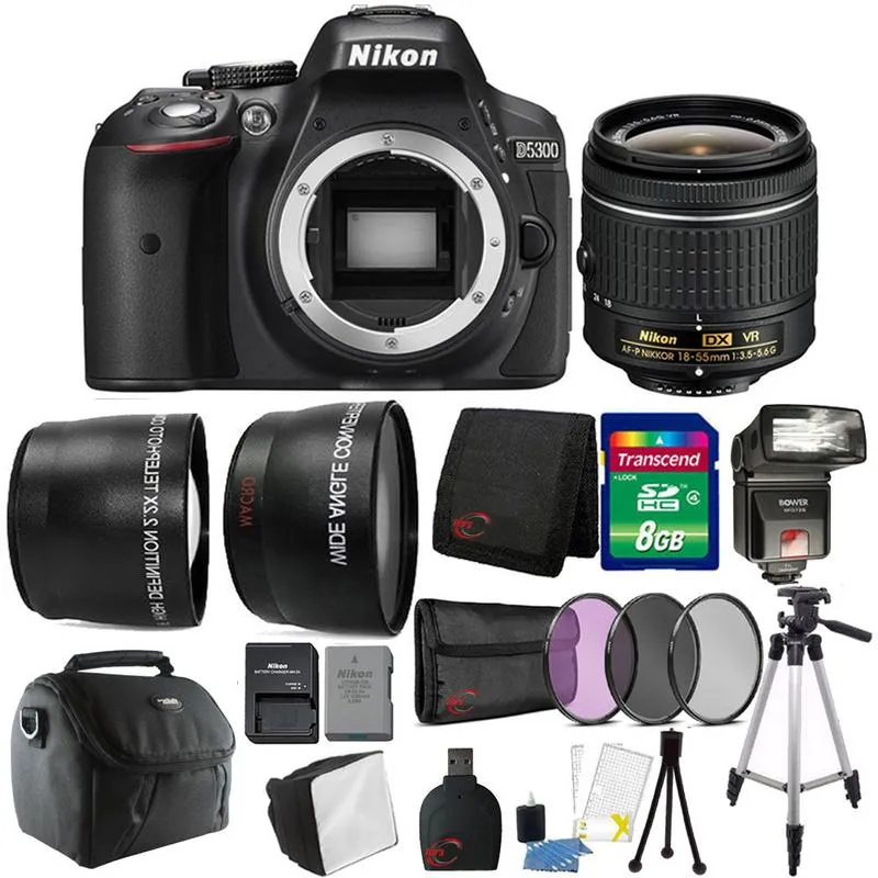 Nikon D5300 24.2MP DSLR Camera with 18-55mm Lens , TTL Flash and 8GB Accessory Kit