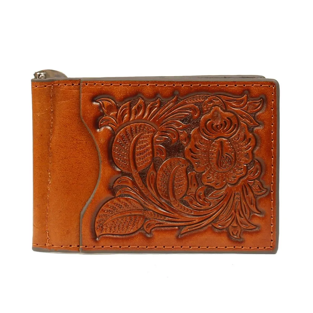 Nocona Men's Pro Series Brown Floral Tooled Money Clip N5438808