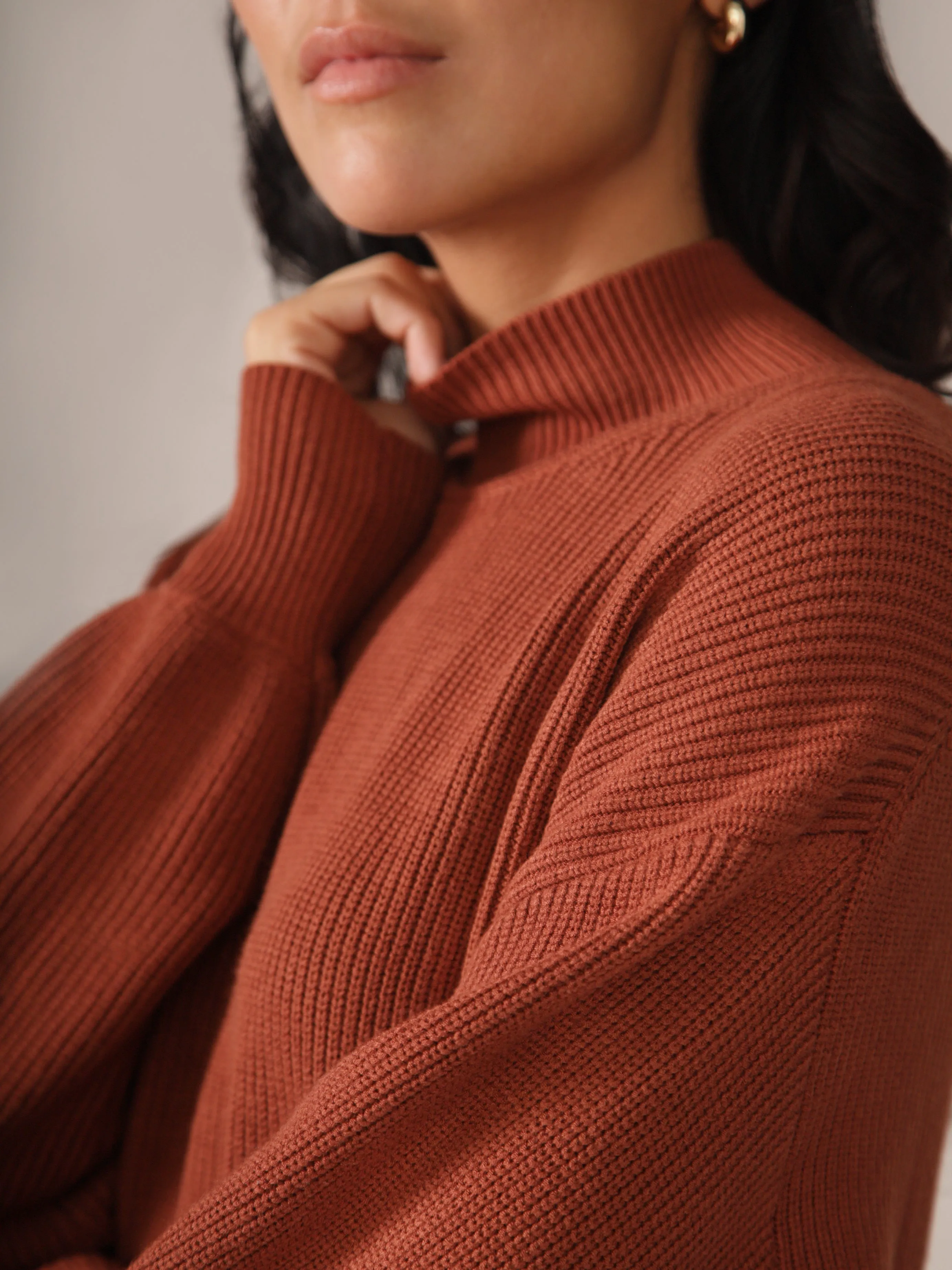 Norah Caramel Sweater Knit Top