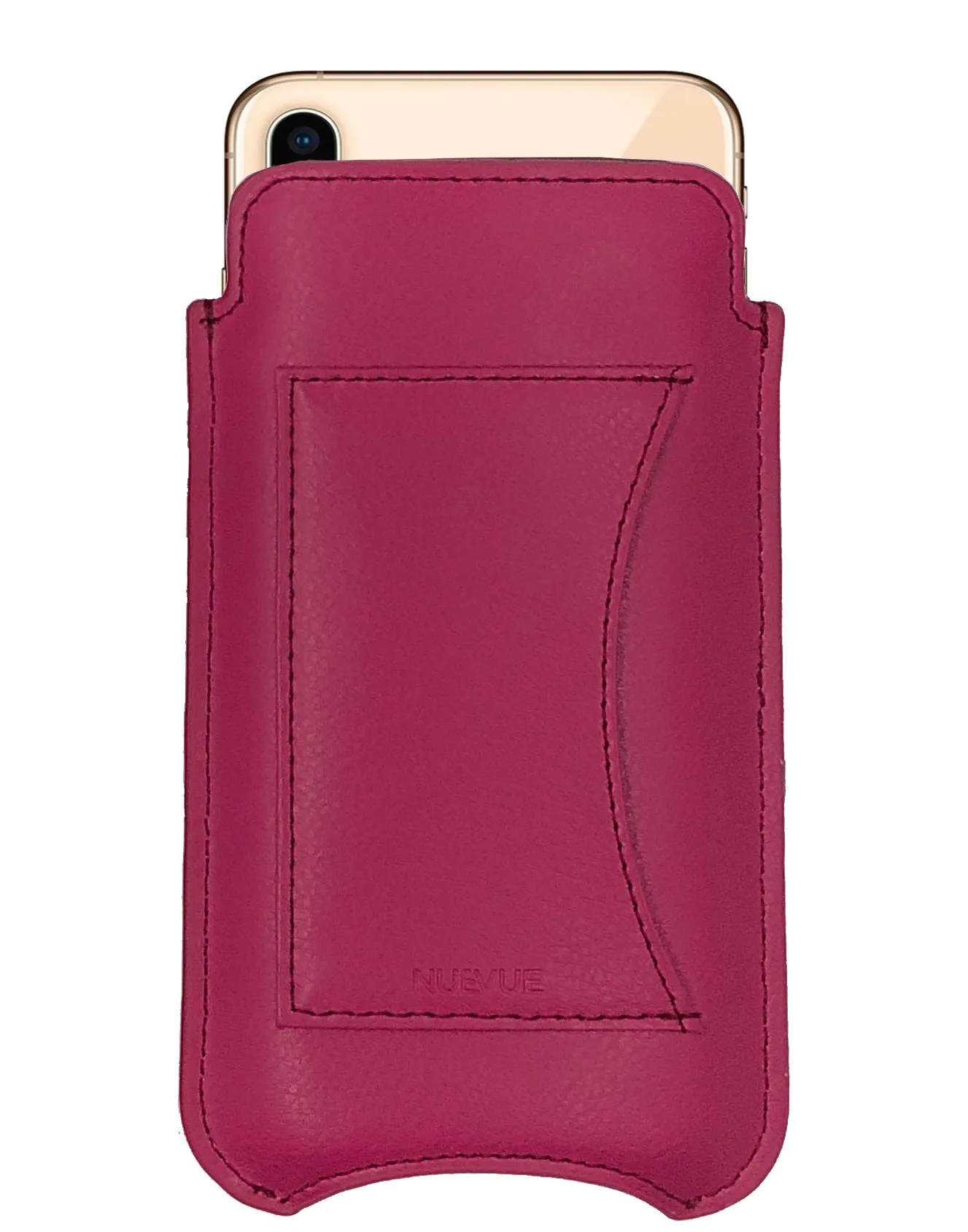 NueVue iPhone 11 and iPhone XR Wallet Case Napa Leather | Red | Sanitizing Screen Cleaning Case