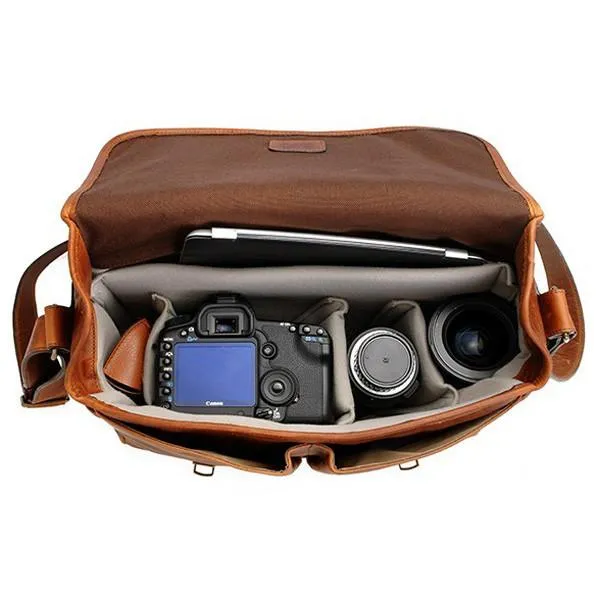 ONA Brixton Camera/Laptop Messenger Bag (Antique Cognac - Leather) ONA5-013LBR