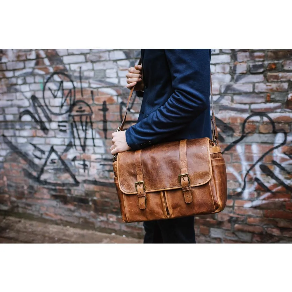 ONA Brixton Camera/Laptop Messenger Bag (Antique Cognac - Leather) ONA5-013LBR