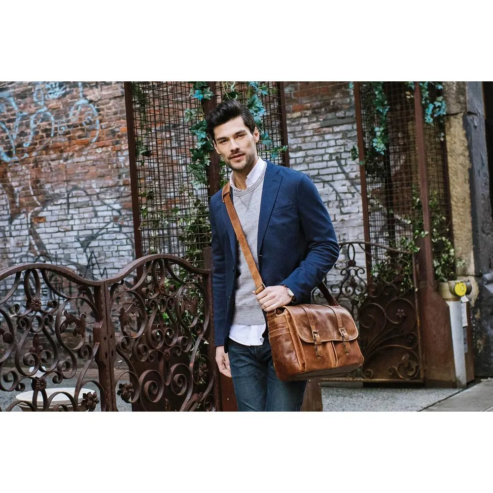 ONA Brixton Camera/Laptop Messenger Bag (Antique Cognac - Leather) ONA5-013LBR