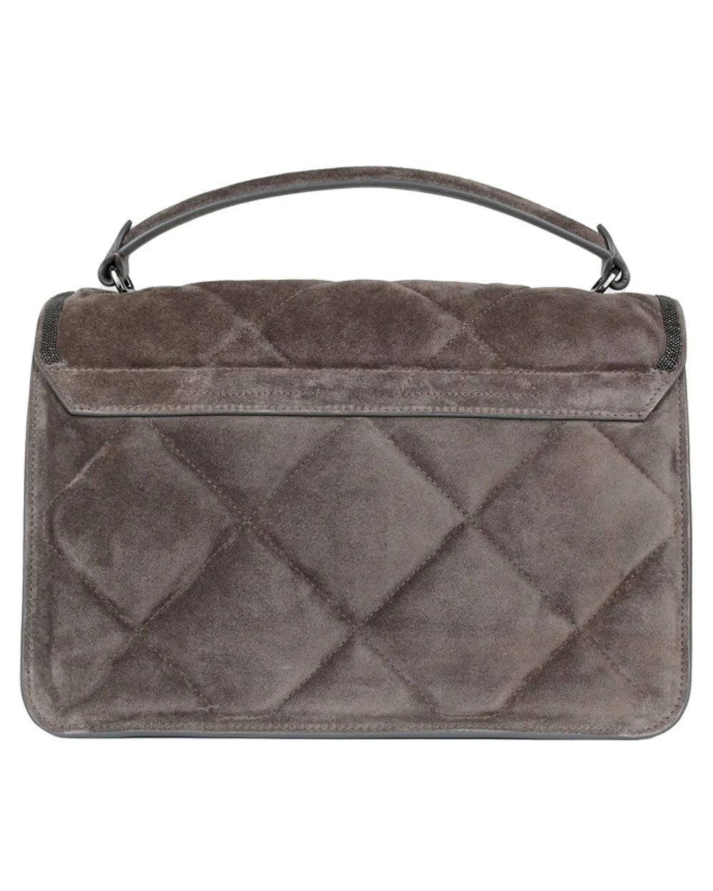 Onyx Suede Top Handle Bag