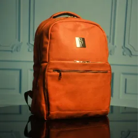 Orange Tumbled Leather Daily Commuter Bag