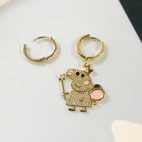 Peppa Pig Asymmetrical Earrings