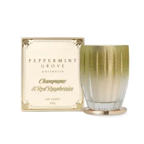 Peppermnt Grove Australia Champagne & Red Raspberries Candle 370g