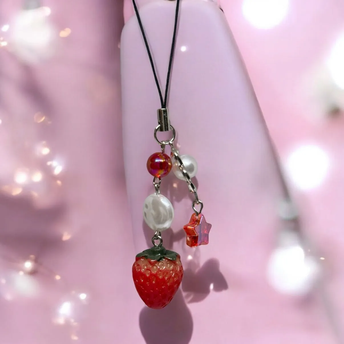 Phone charm | strawberry stars