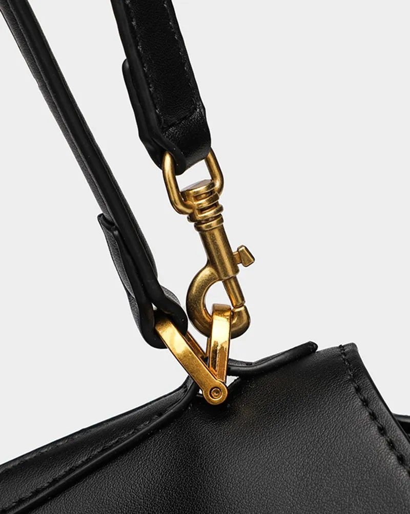 Reo Black Smooth Calfskin Women's Large Handbag