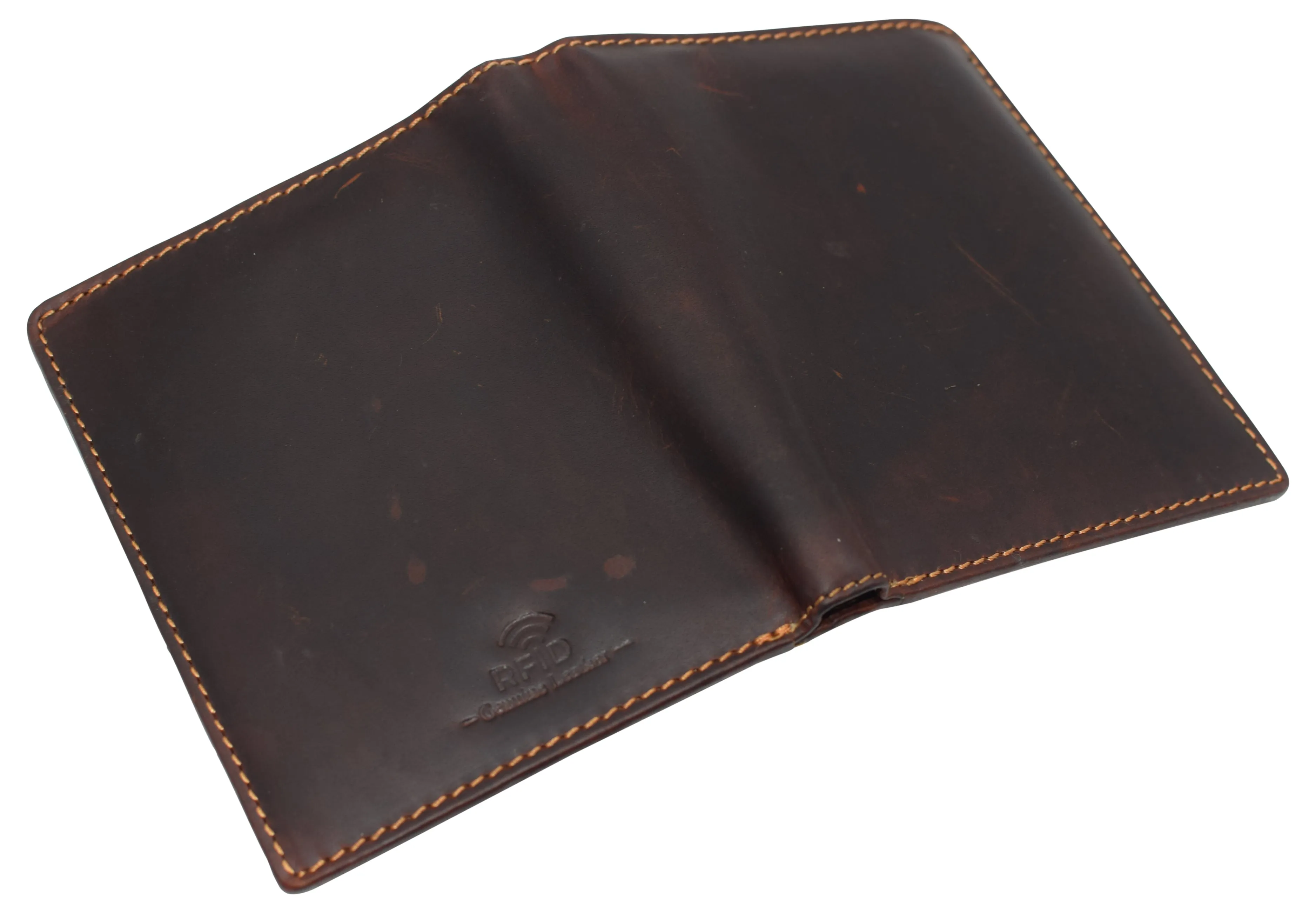 RFID Blocking 2 ID Bifold Hipster Credit Card Wallet Vintage Leather